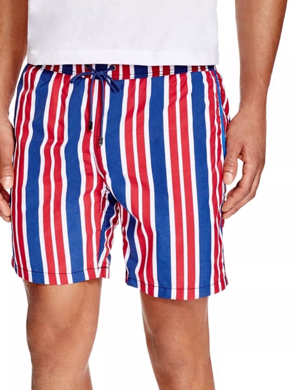 Nylon Swim Trunks 6.5" inseam Mr. Swim XL Blue and Lime